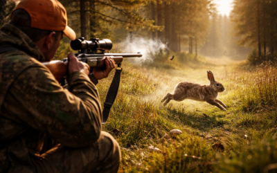 Hasenjagd mit Kugelschuss